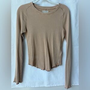 Free People We the Free Easy Does It Camel Tee in Size Small
